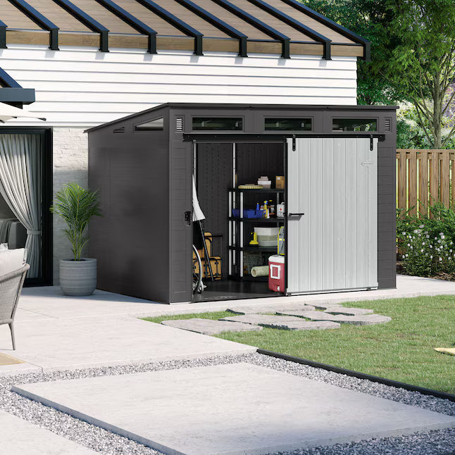Suncast Modernist 10 ft x 7 ft. Sliding Door Storage Shed